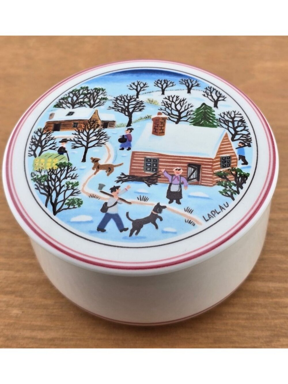 Villeroy & Boch Naif Winter Scene Porcelain Trinket Box Made Manpower Services - Picture 3 of 7